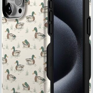 Elegant Duck Pattern Phone Case - Cream